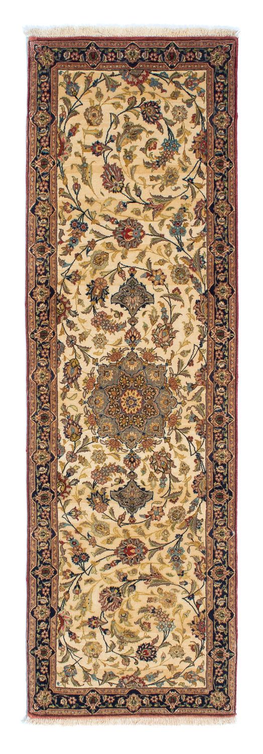 Alfombra de pasillo Alfombra persa - Ghom - 193 x 57 cm - beige