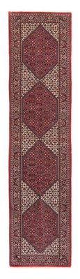 Alfombra de pasillo Alfombra persa - Bidjar - 346 x 82 cm - rojo oscuro