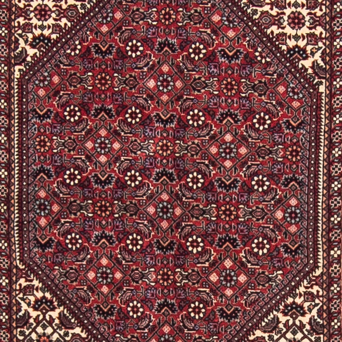 Alfombra de pasillo Alfombra persa - Bidjar - 346 x 82 cm - rojo oscuro