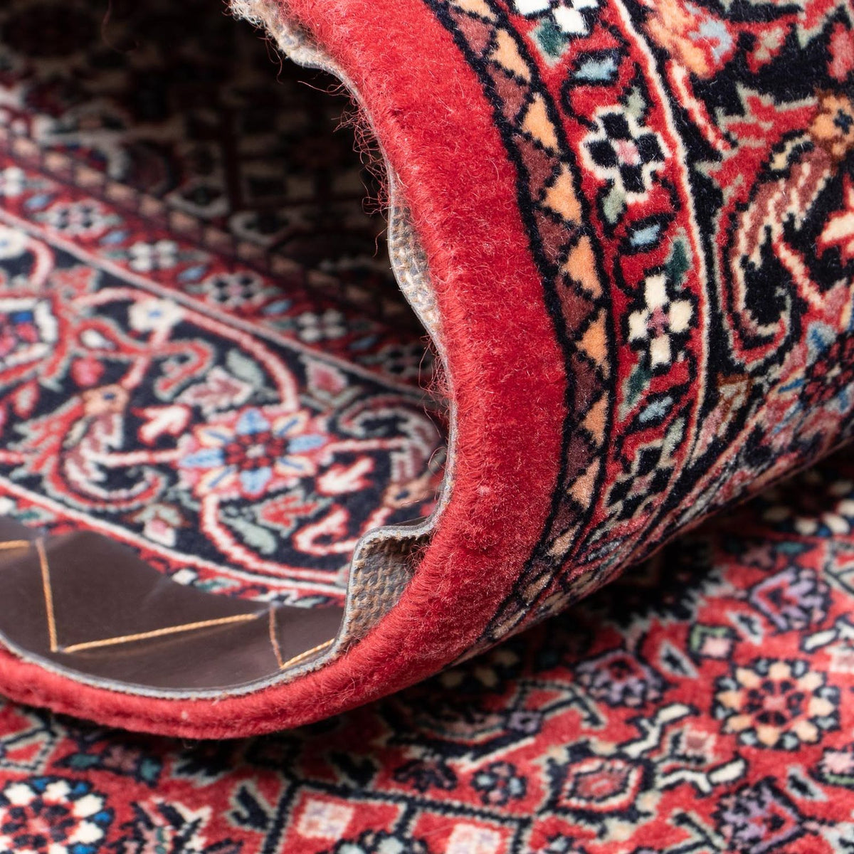 Alfombra de pasillo Alfombra persa - Bidjar - 346 x 82 cm - rojo oscuro