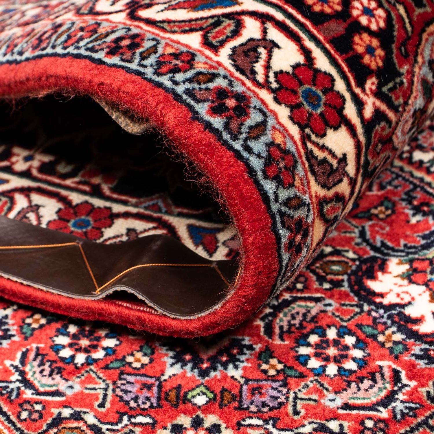 Alfombra persa - Bidjar - 261 x 206 cm - rojo oscuro