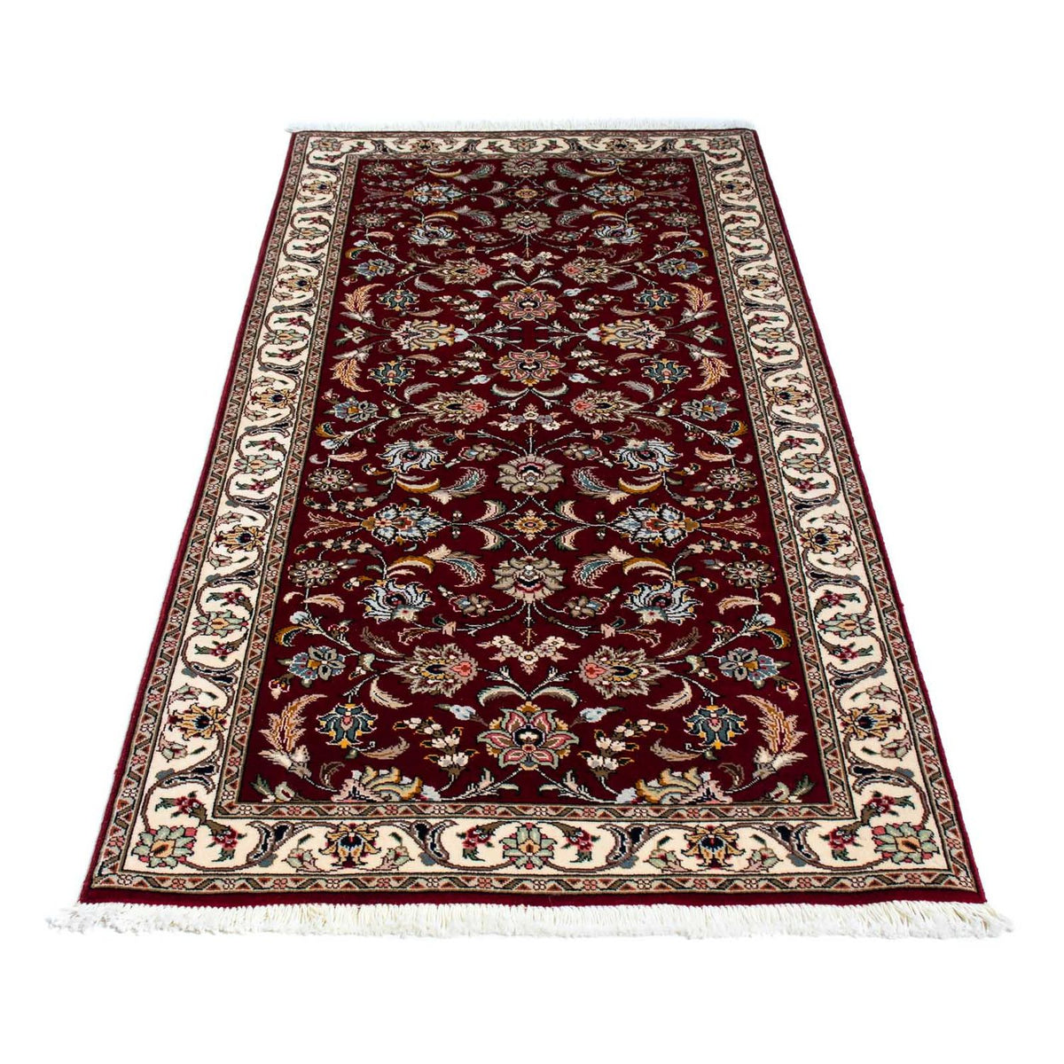 Alfombra de pasillo Alfombra Persa - Tabriz - Real - 197 x 87 cm - rojo oscuro
