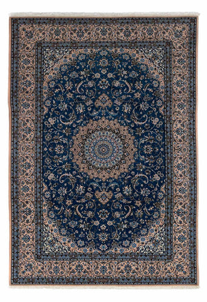 Alfombra Persa - Nain - Real - 348 x 245 cm - azul oscuro