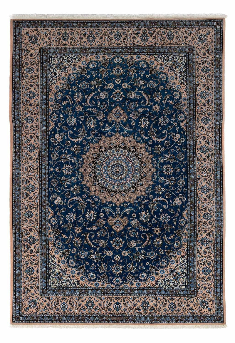 Alfombra Persa - Nain - Real - 348 x 245 cm - azul oscuro