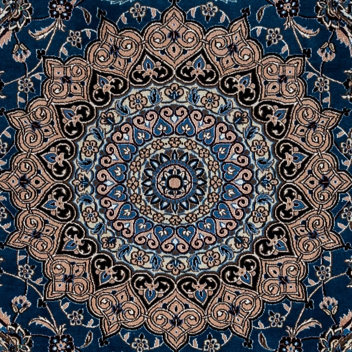Alfombra Persa - Nain - Real - 348 x 245 cm - azul oscuro
