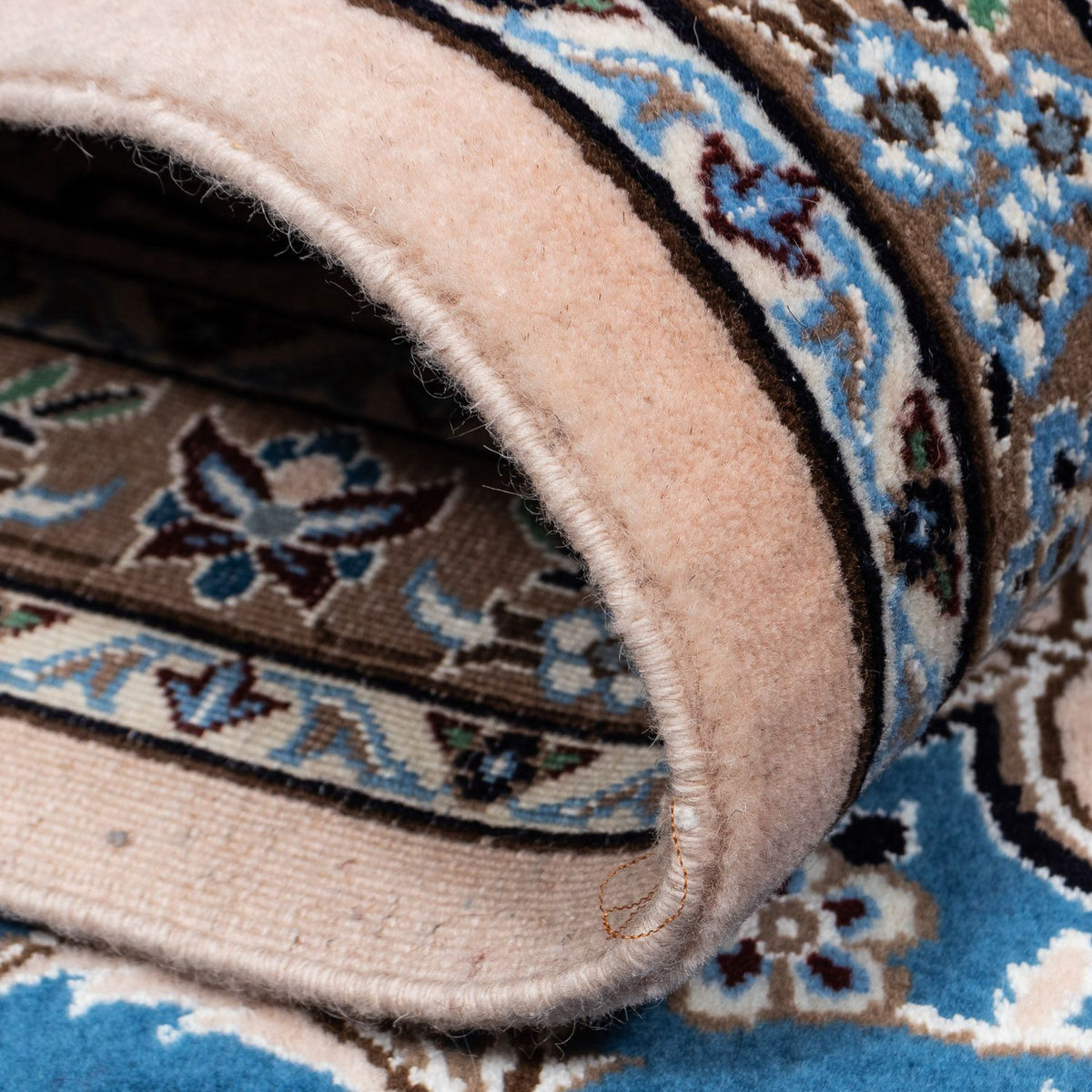 Alfombra Persa - Nain - Real - 348 x 245 cm - azul oscuro