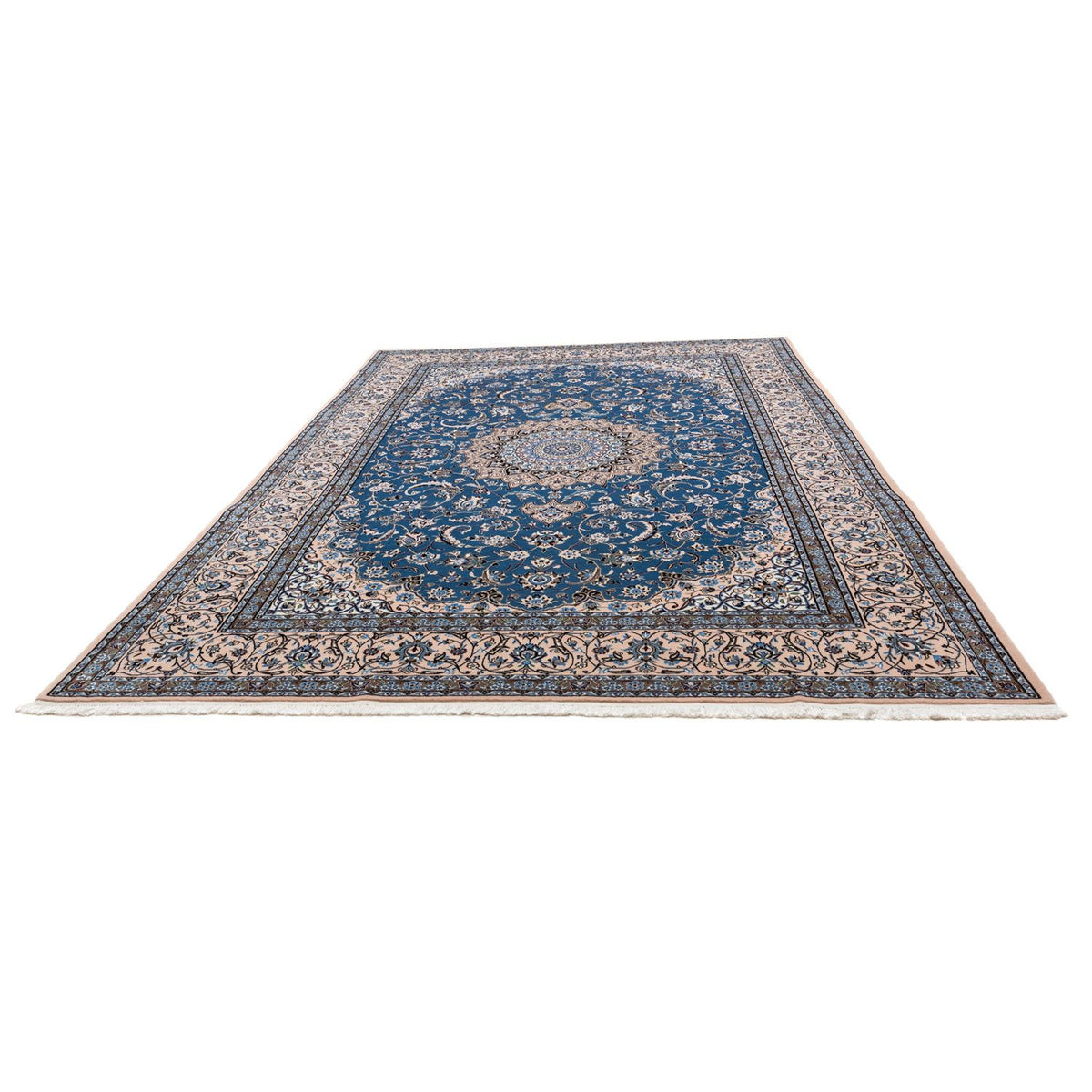 Alfombra Persa - Nain - Real - 348 x 245 cm - azul oscuro
