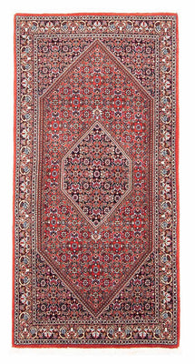 Alfombra persa - Bidjar - 142 x 70 cm - rojo