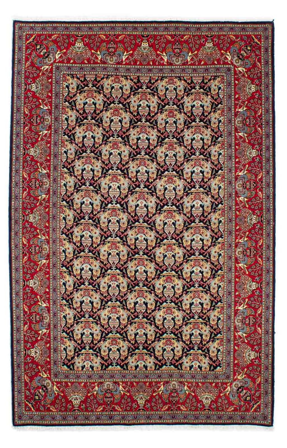 Alfombra persa - Keshan - 223 x 145 cm - azul oscuro