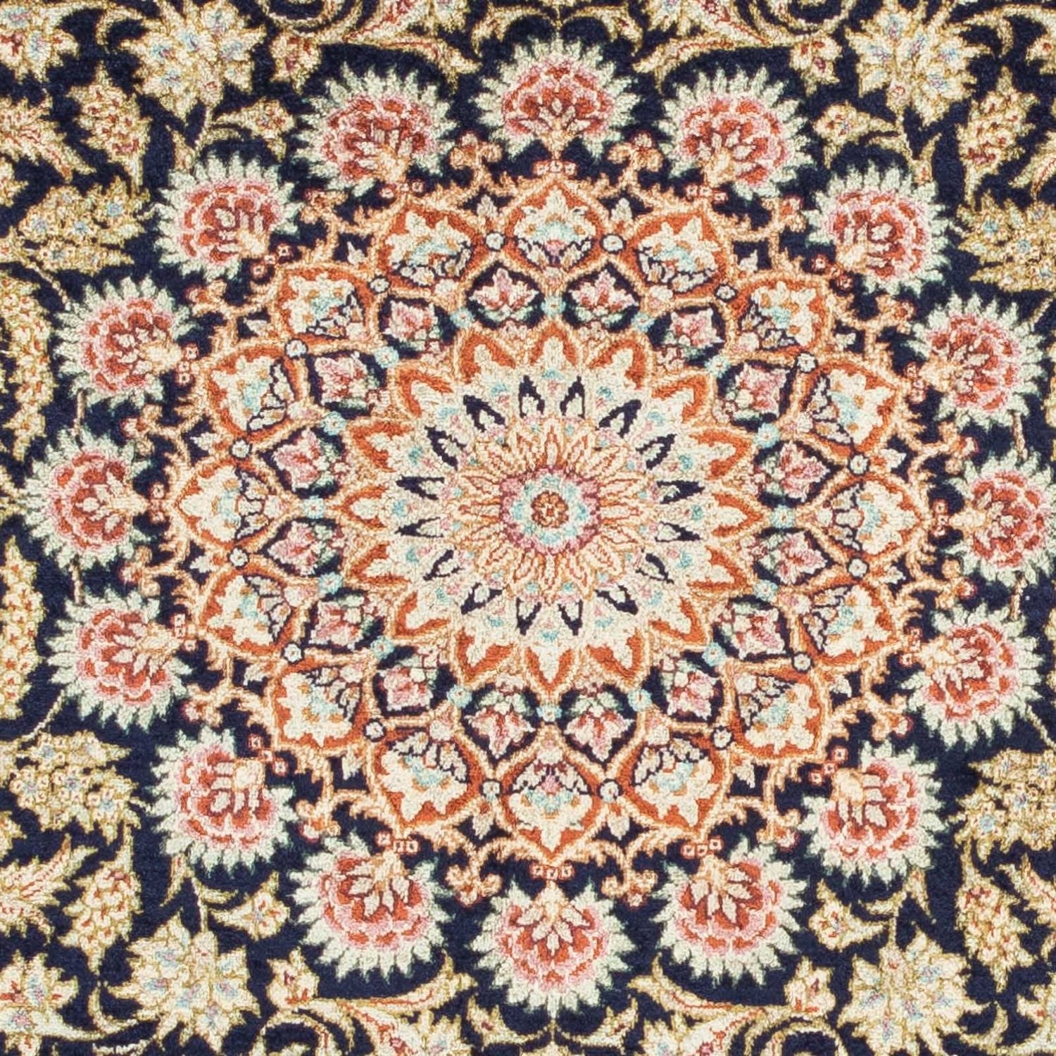 Alfombra persa - Ghom - 120 x 79 cm - azul oscuro