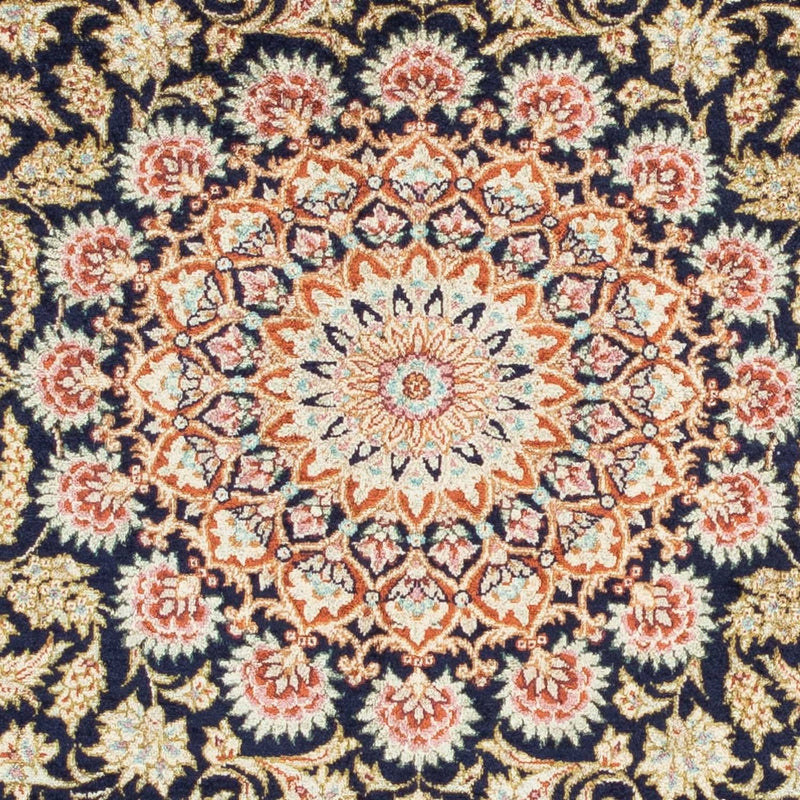Alfombra persa - Ghom - 120 x 79 cm - azul oscuro