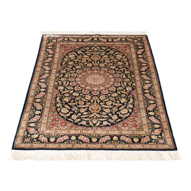 Alfombra persa - Ghom - 120 x 79 cm - azul oscuro