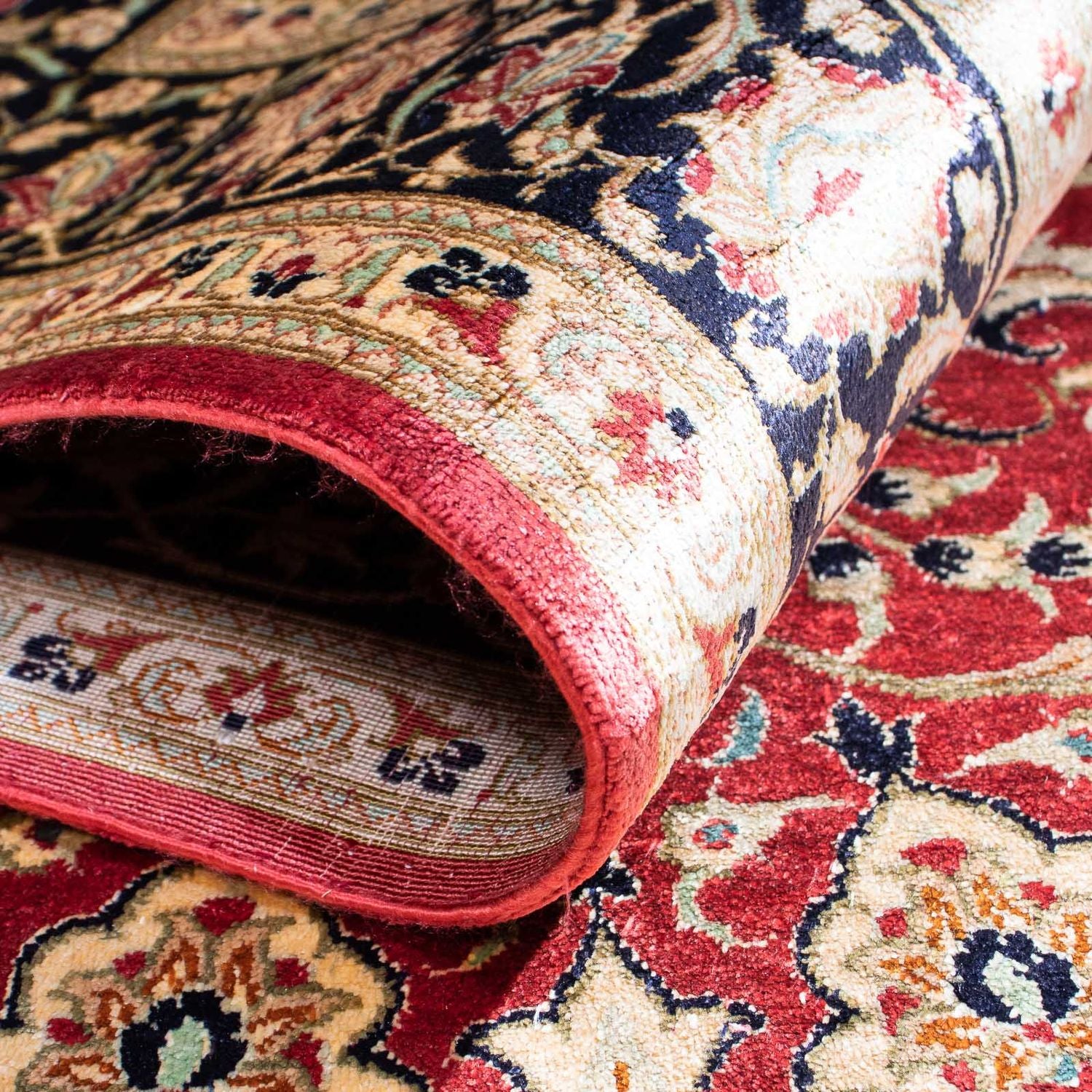 Alfombra persa - Ghom - 151 x 100 cm - rojo