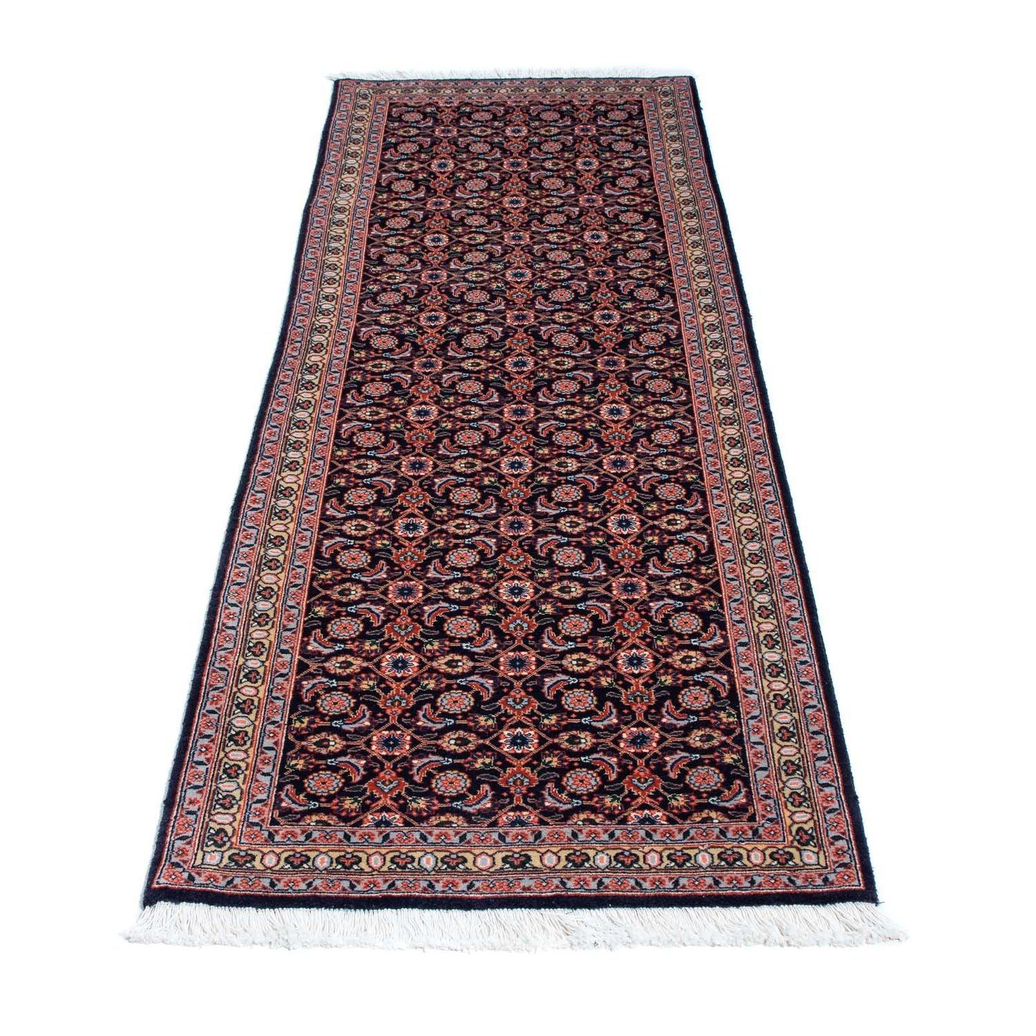 Alfombra de pasillo Alfombra persa - Tabriz - 210 x 75 cm - azul oscuro