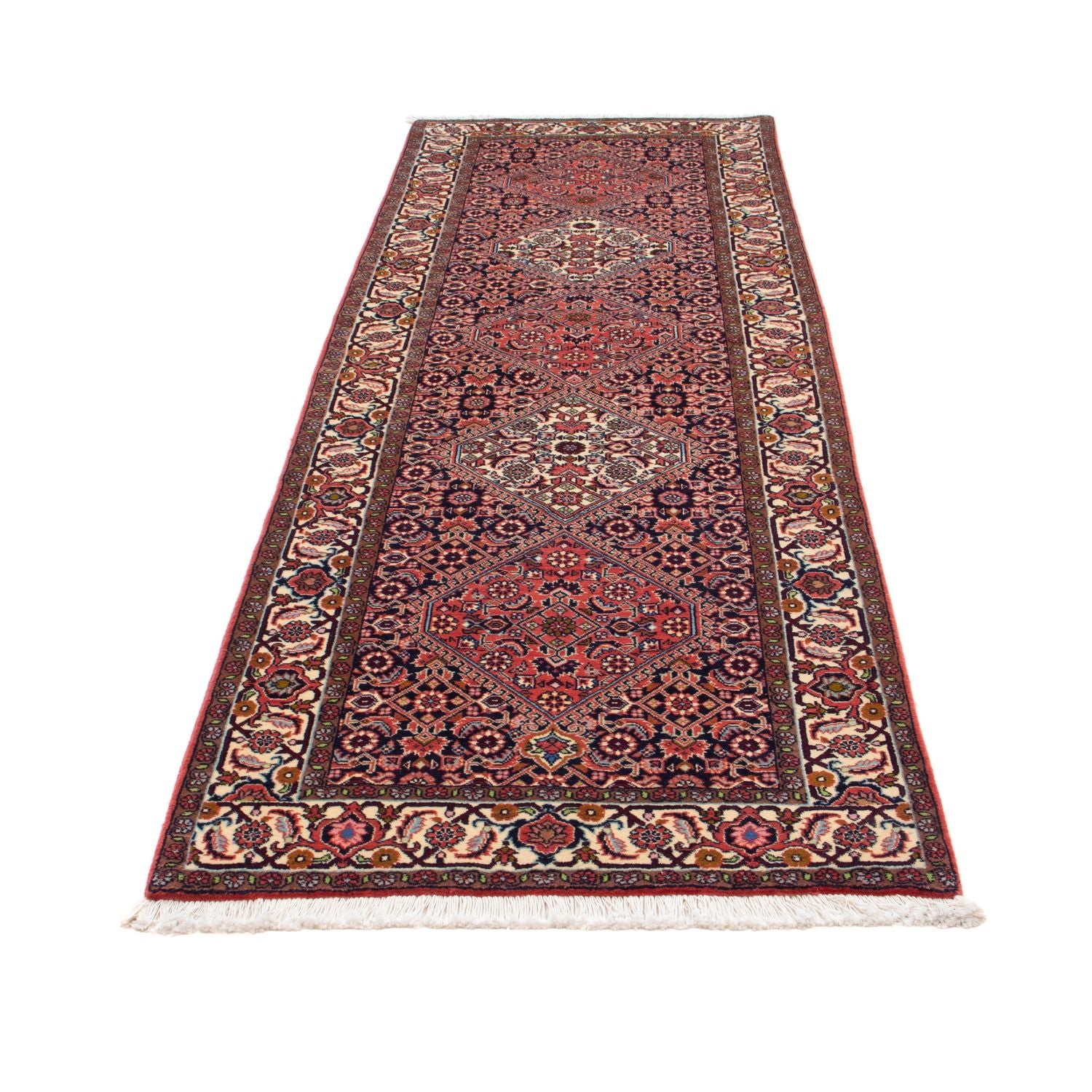 Alfombra de pasillo Alfombra persa - Bidjar - 258 x 83 cm - rojo claro