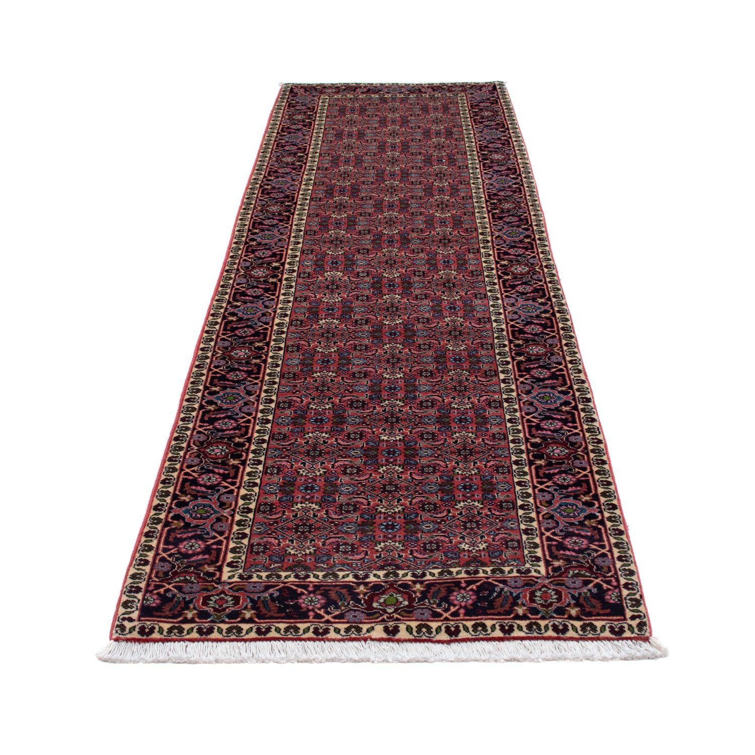 Alfombra de pasillo Alfombra persa - Bidjar - 294 x 84 cm - rojo oscuro