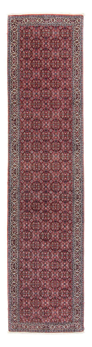 Alfombra de pasillo Alfombra persa - Bidjar - 385 x 84 cm - rojo oscuro