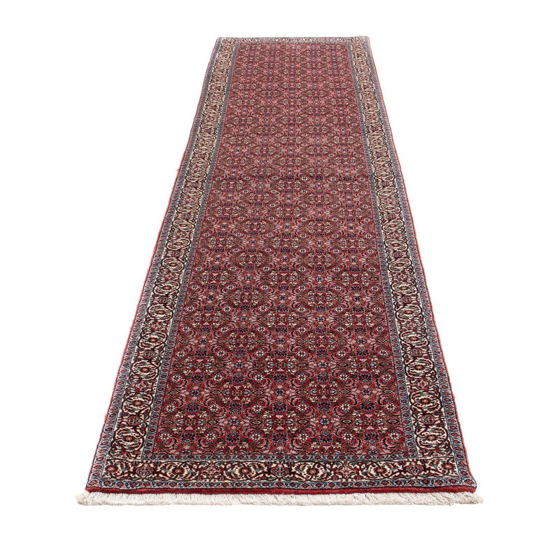 Alfombra de pasillo Alfombra persa - Bidjar - 385 x 84 cm - rojo oscuro