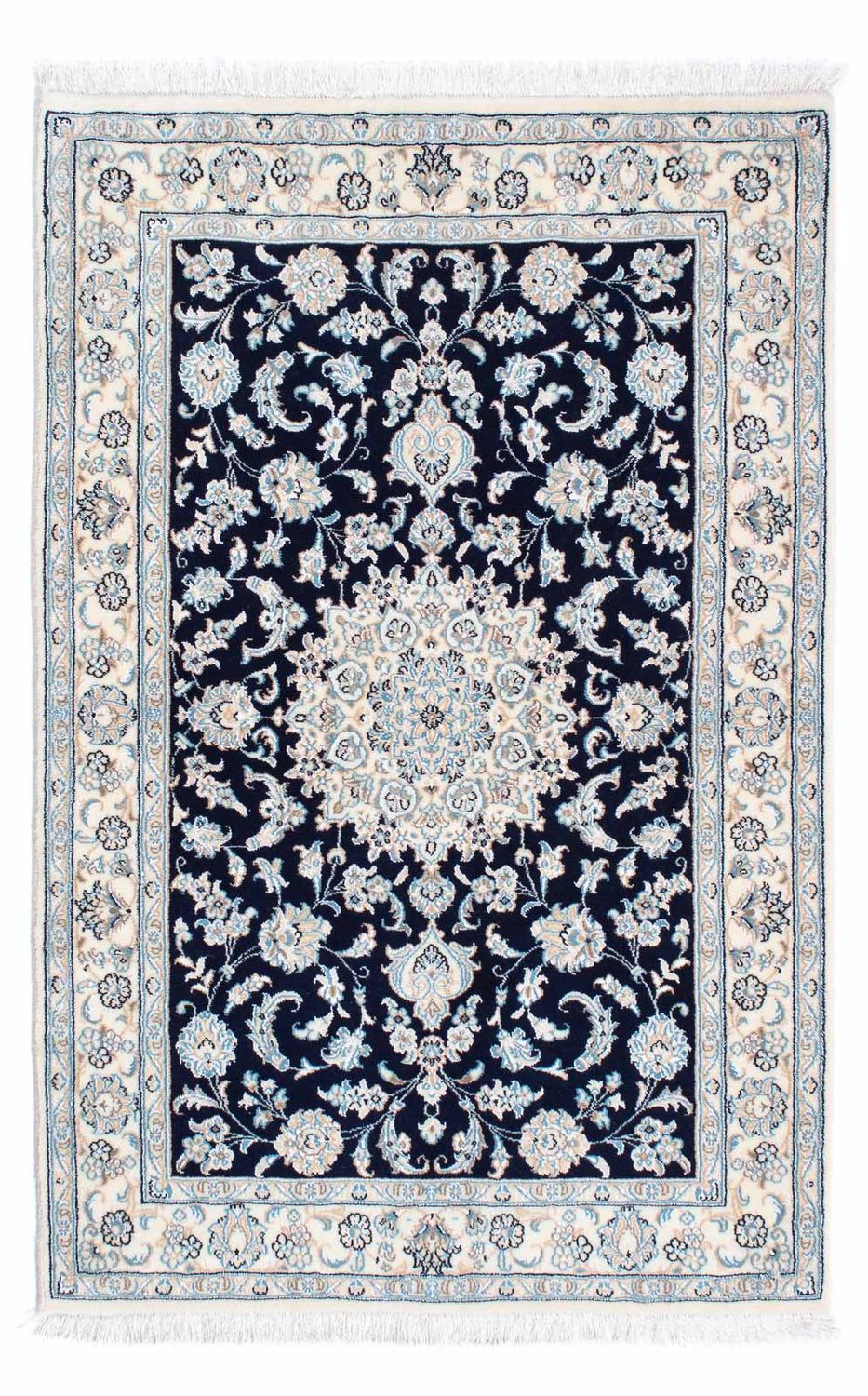 Alfombra Persa - Nain - Real - 150 x 98 cm - azul oscuro