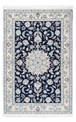 Alfombra Persa - Nain - Real - 150 x 98 cm - azul oscuro