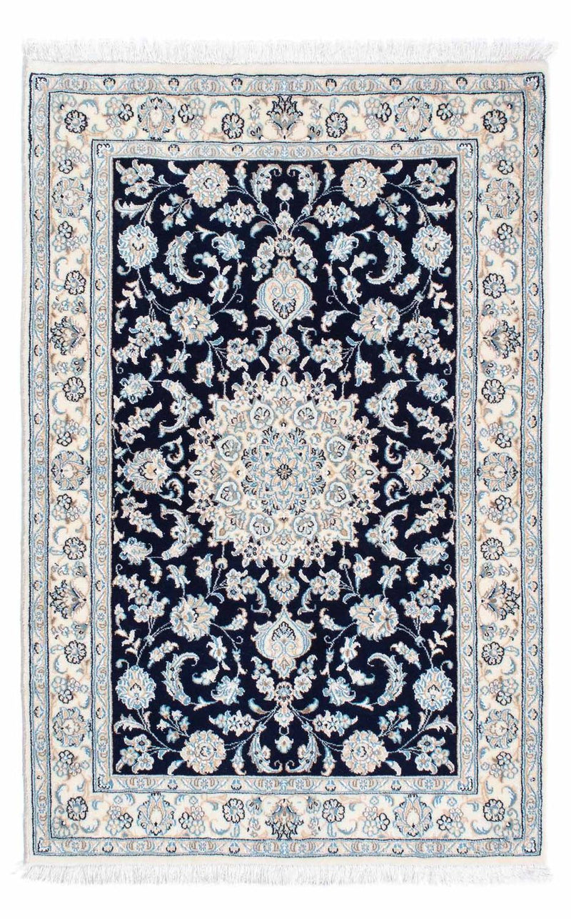 Alfombra Persa - Nain - Real - 150 x 98 cm - azul oscuro