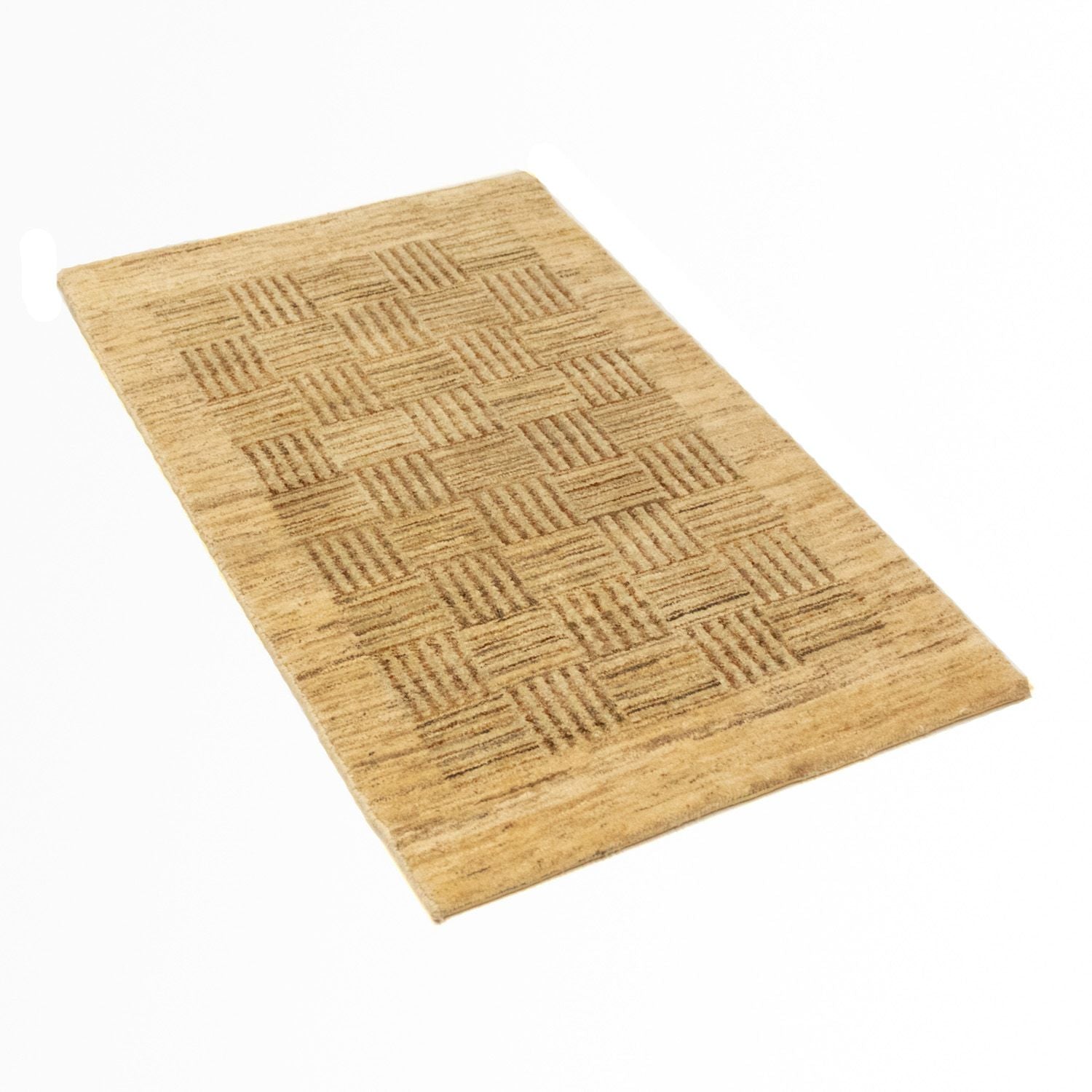 Alfombra Gabbeh - Indus - 95 x 59 cm - marrón claro