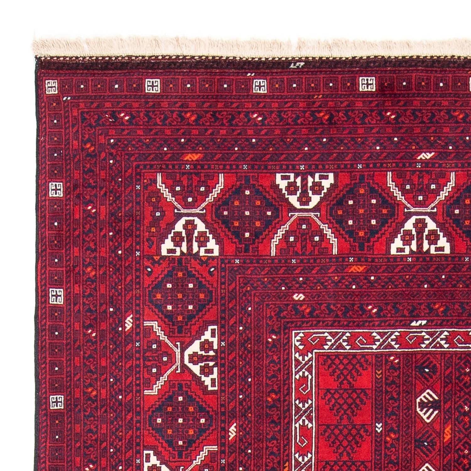Alfombra Turkaman - 249 x 160 cm - rojo oscuro