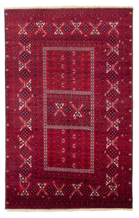 Alfombra Turkaman - 248 x 163 cm - rojo oscuro