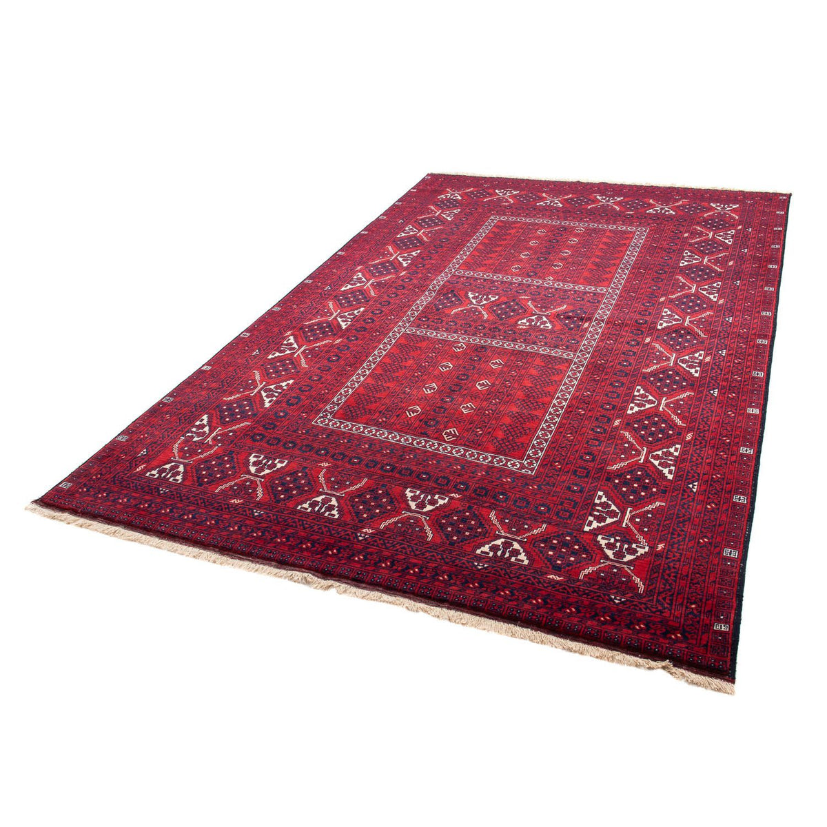 Alfombra Turkaman - 248 x 163 cm - rojo oscuro