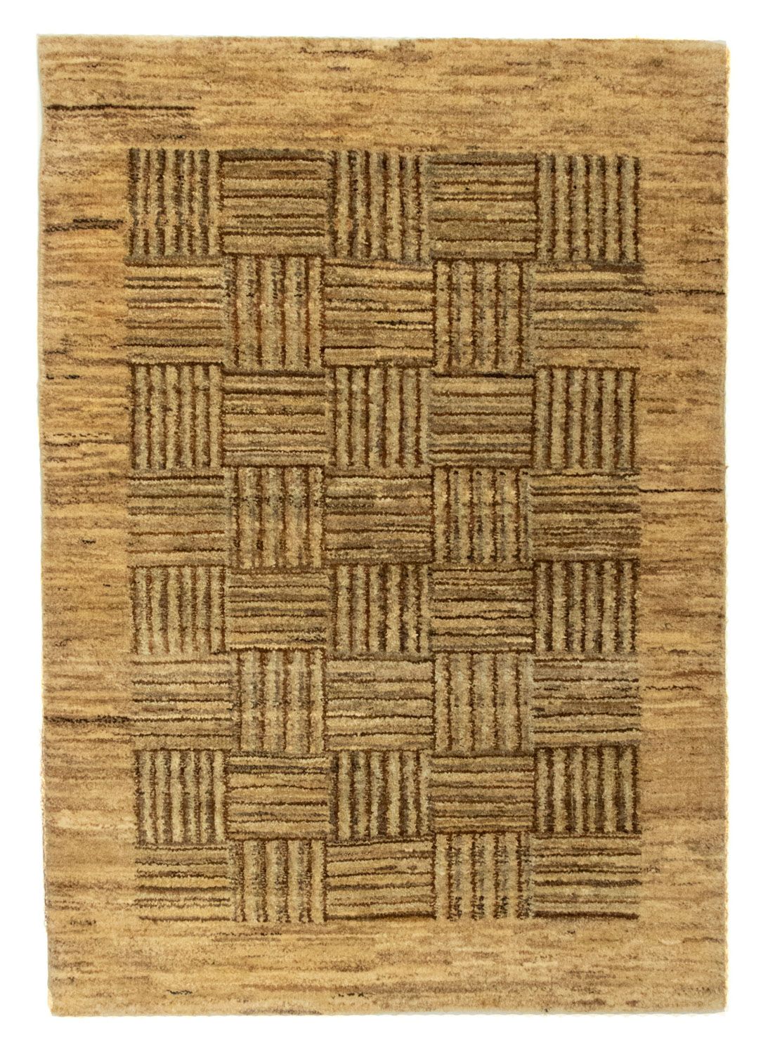 Alfombra Gabbeh - Indus - 93 x 65 cm - marrón claro