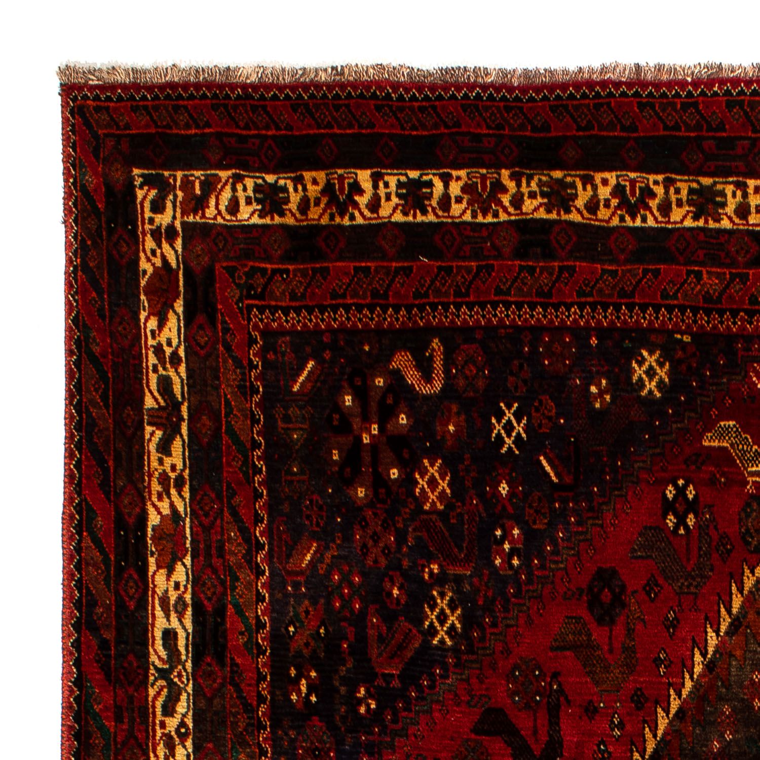 Alfombra persa - Nómada - 312 x 208 cm - rojo oscuro
