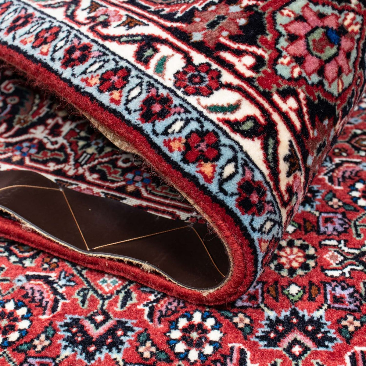 Alfombra persa - Bidjar - 214 x 133 cm - rojo oscuro