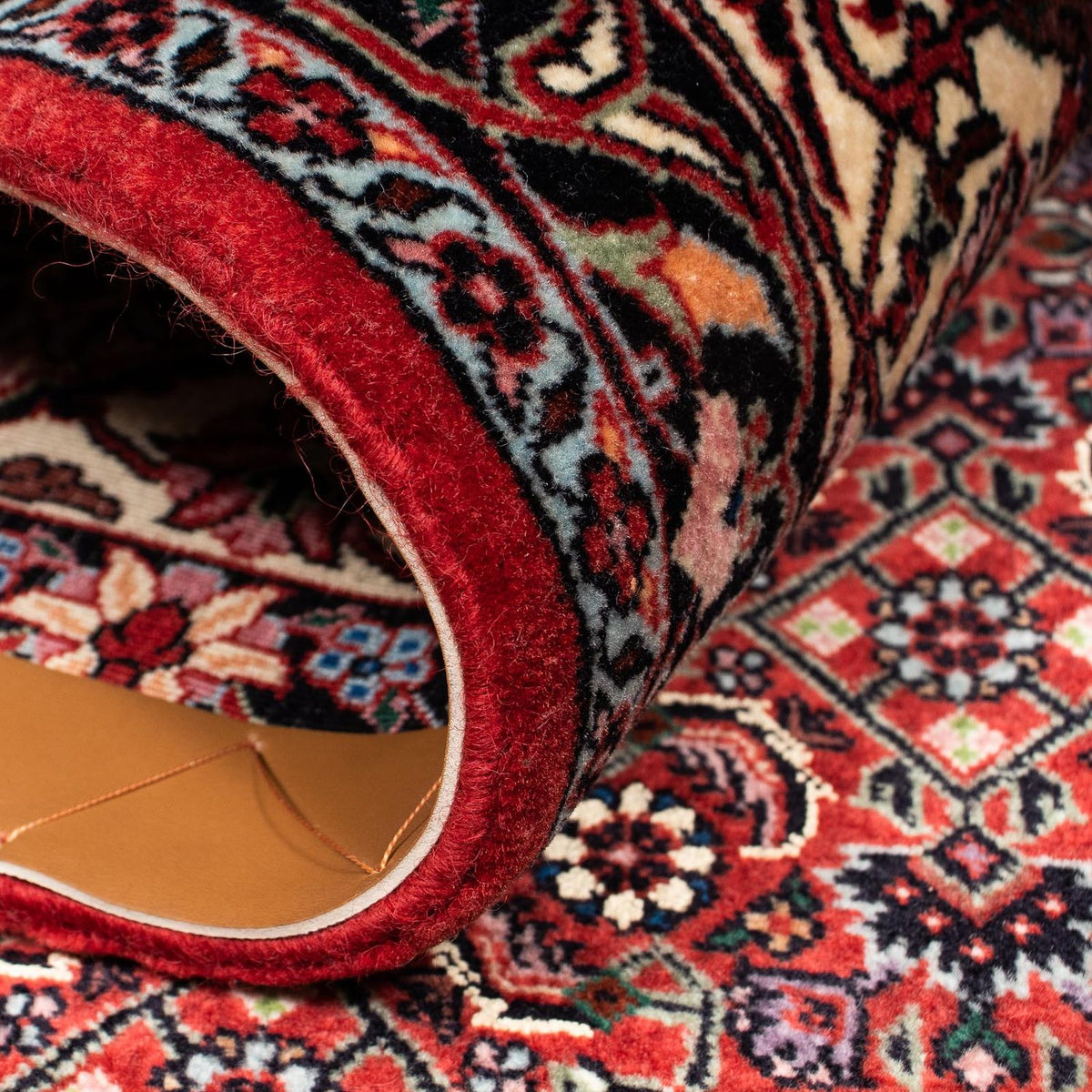 Alfombra persa - Bidjar - 254 x 198 cm - rojo oscuro