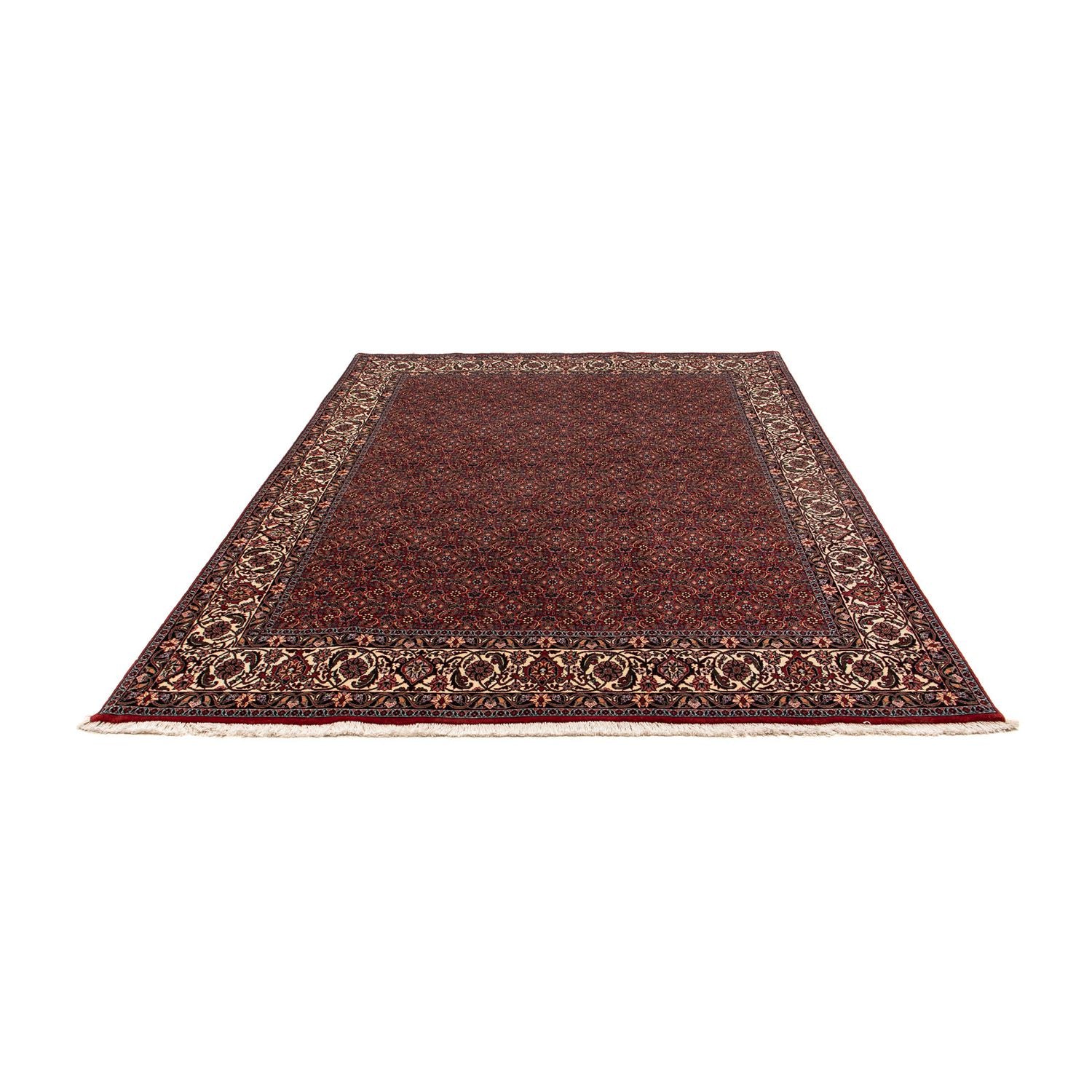 Alfombra persa - Bidjar - 254 x 198 cm - rojo oscuro