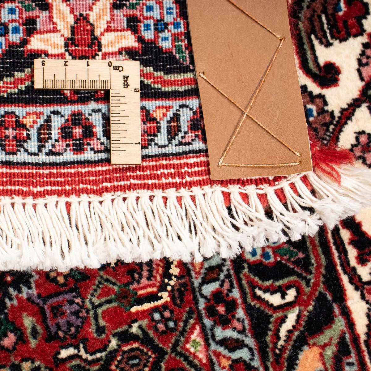 Alfombra persa - Bidjar - 254 x 198 cm - rojo oscuro