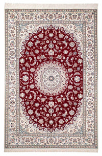 Alfombra Persa - Nain - Prima - 227 x 153 cm - rojo oscuro