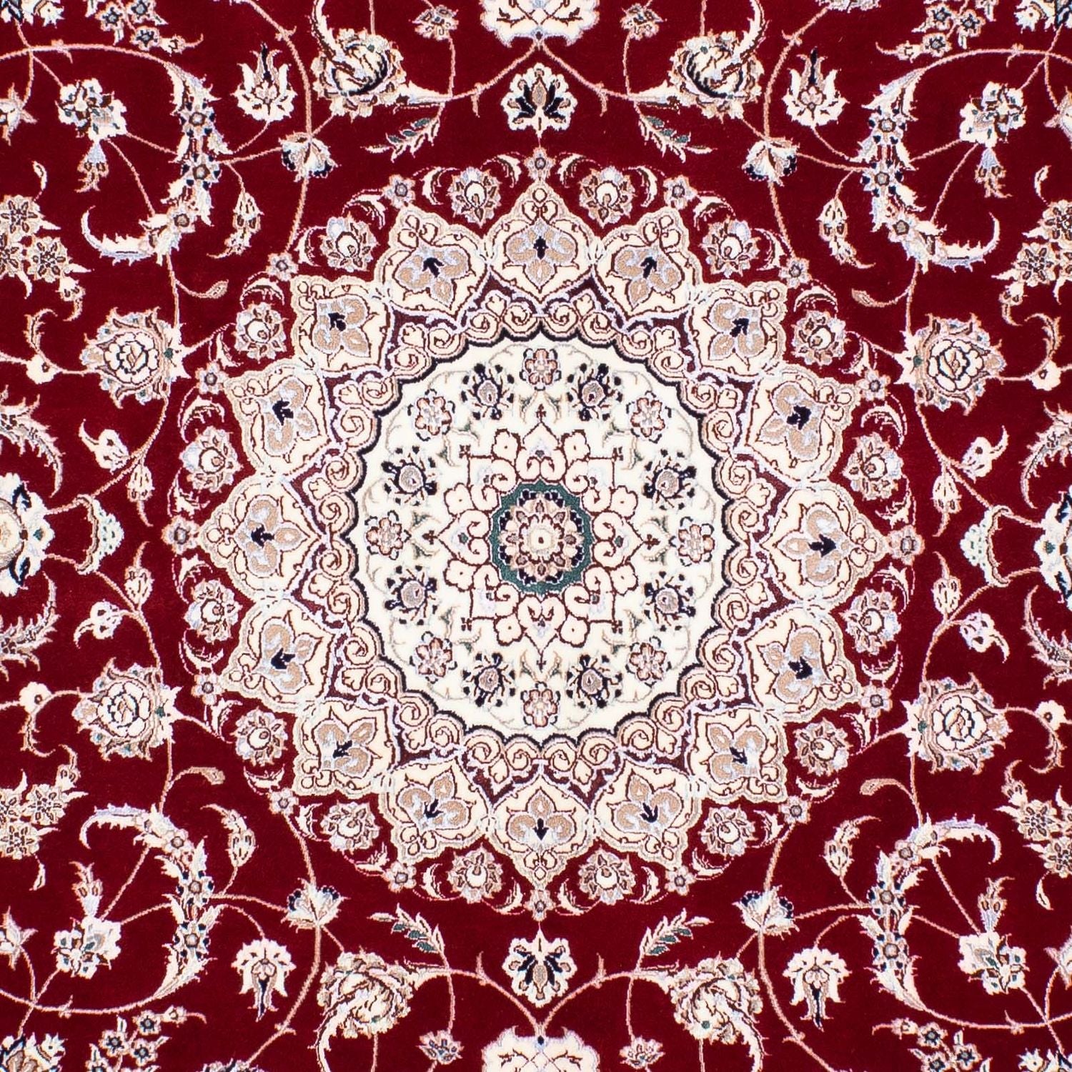 Alfombra Persa - Nain - Prima - 227 x 153 cm - rojo oscuro