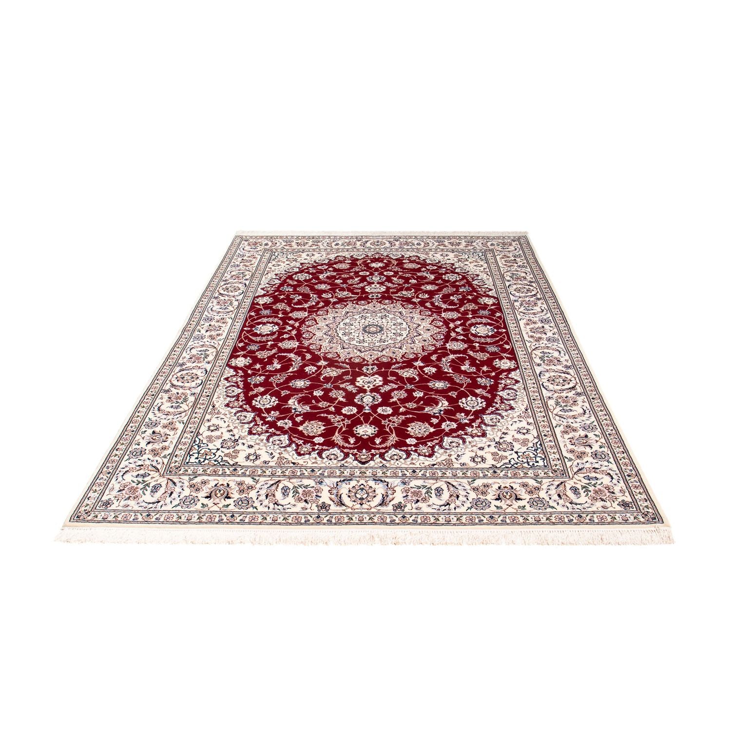 Alfombra Persa - Nain - Prima - 227 x 153 cm - rojo oscuro