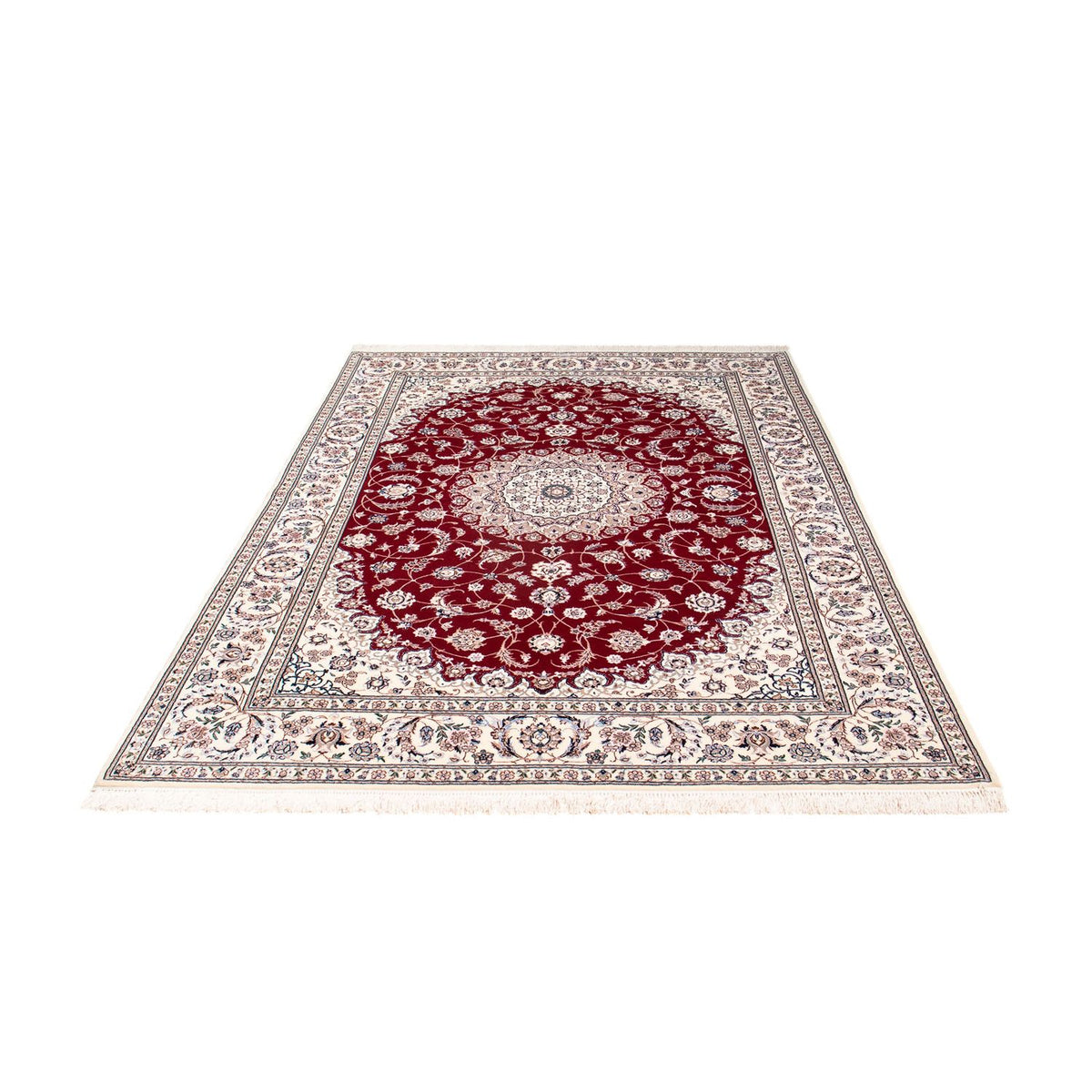 Alfombra Persa - Nain - Prima - 227 x 153 cm - rojo oscuro