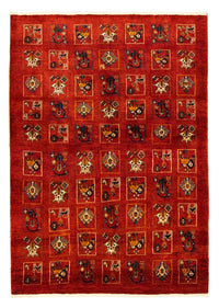 Alfombra Gabbeh - Persa Kashkuli - 214 x 145 cm - rojo oscuro