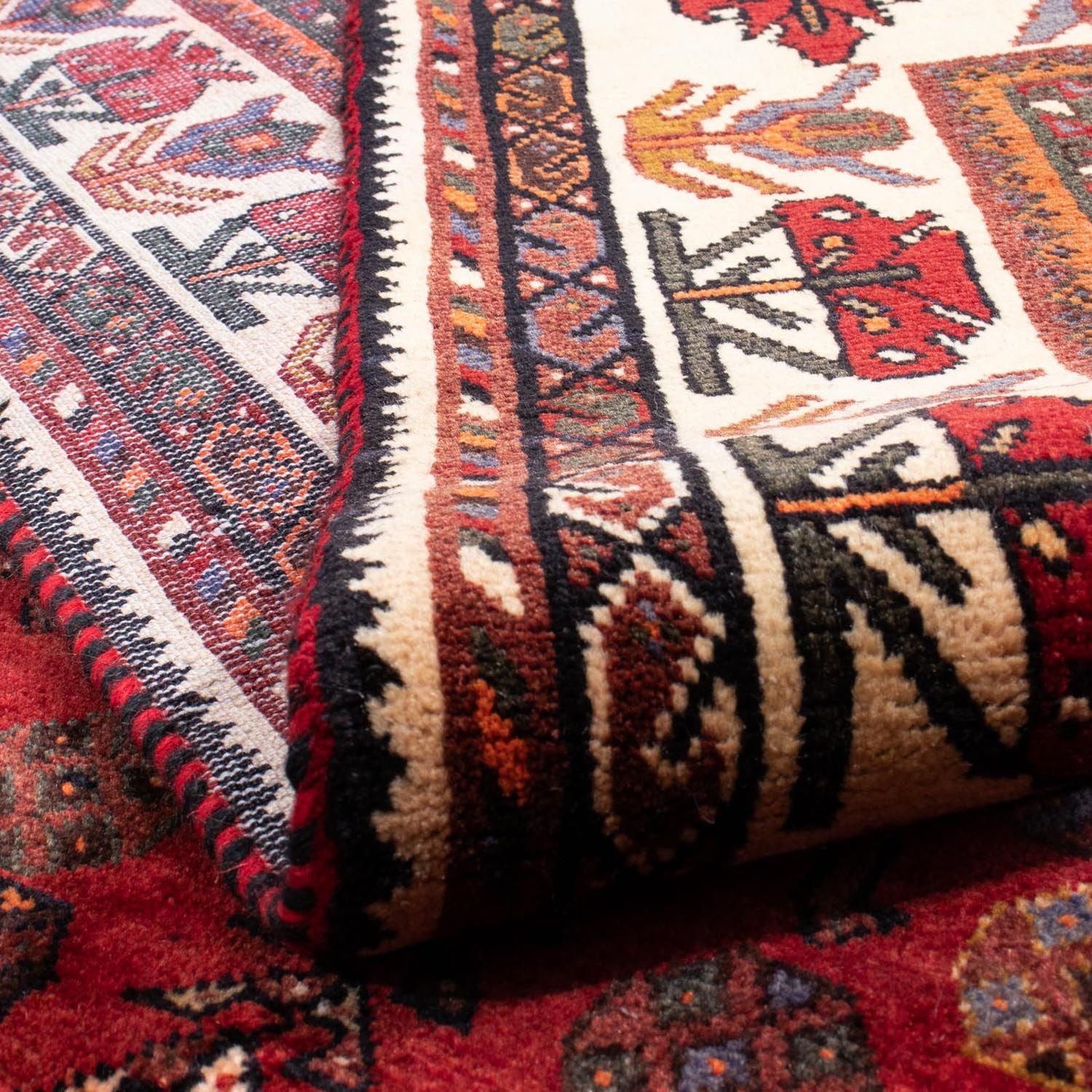 Alfombra persa - Nómada - 312 x 216 cm - rojo oscuro