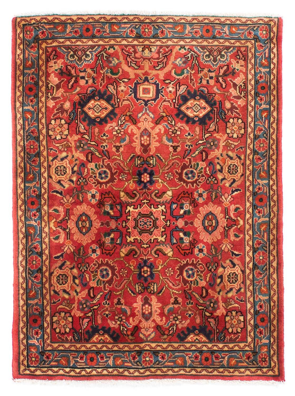 Alfombra persa - Nómada - 143 x 110 cm - rojo oscuro