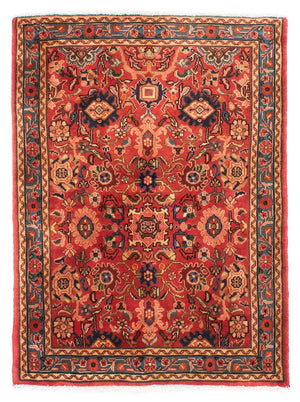 Alfombra persa - Nómada - 143 x 110 cm - rojo oscuro
