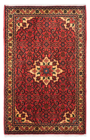 Alfombra persa - Nómada - 156 x 106 cm - rojo oscuro