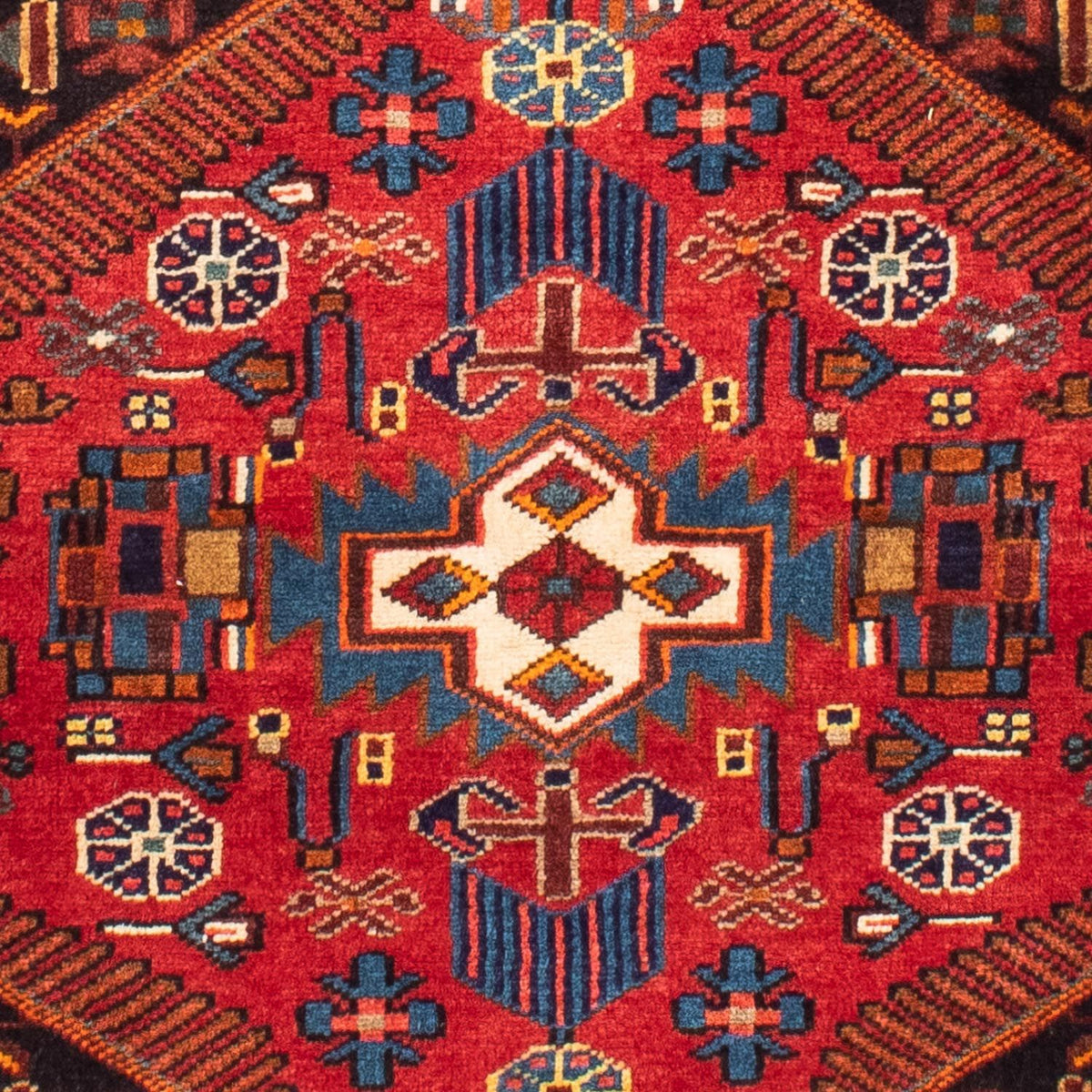 Alfombra persa - Nómada - 150 x 116 cm - rojo oscuro