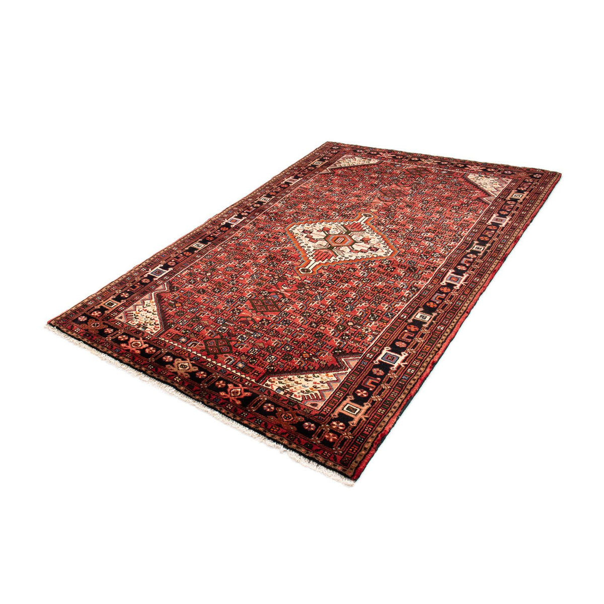 Alfombra persa - Nómada - 225 x 145 cm - rojo oscuro