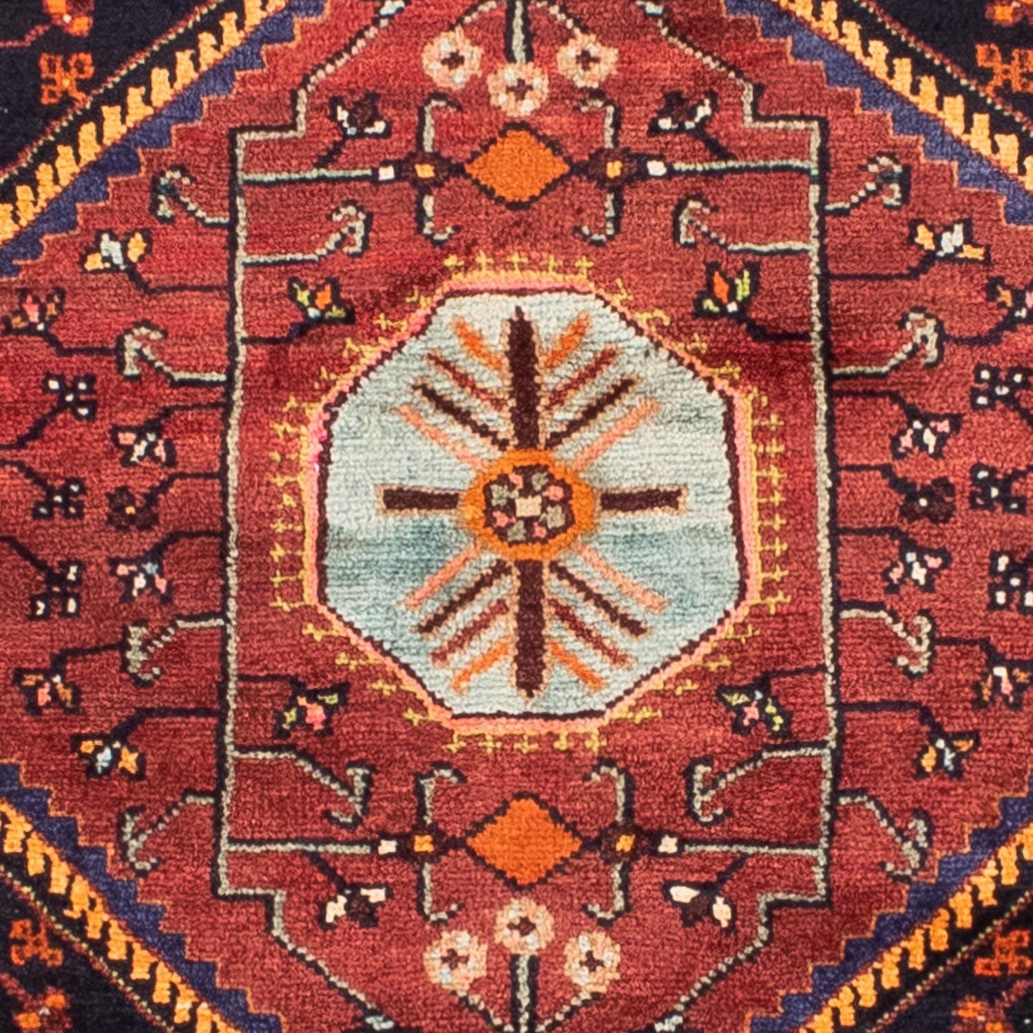 Alfombra persa - Nómada - 217 x 145 cm - azul oscuro