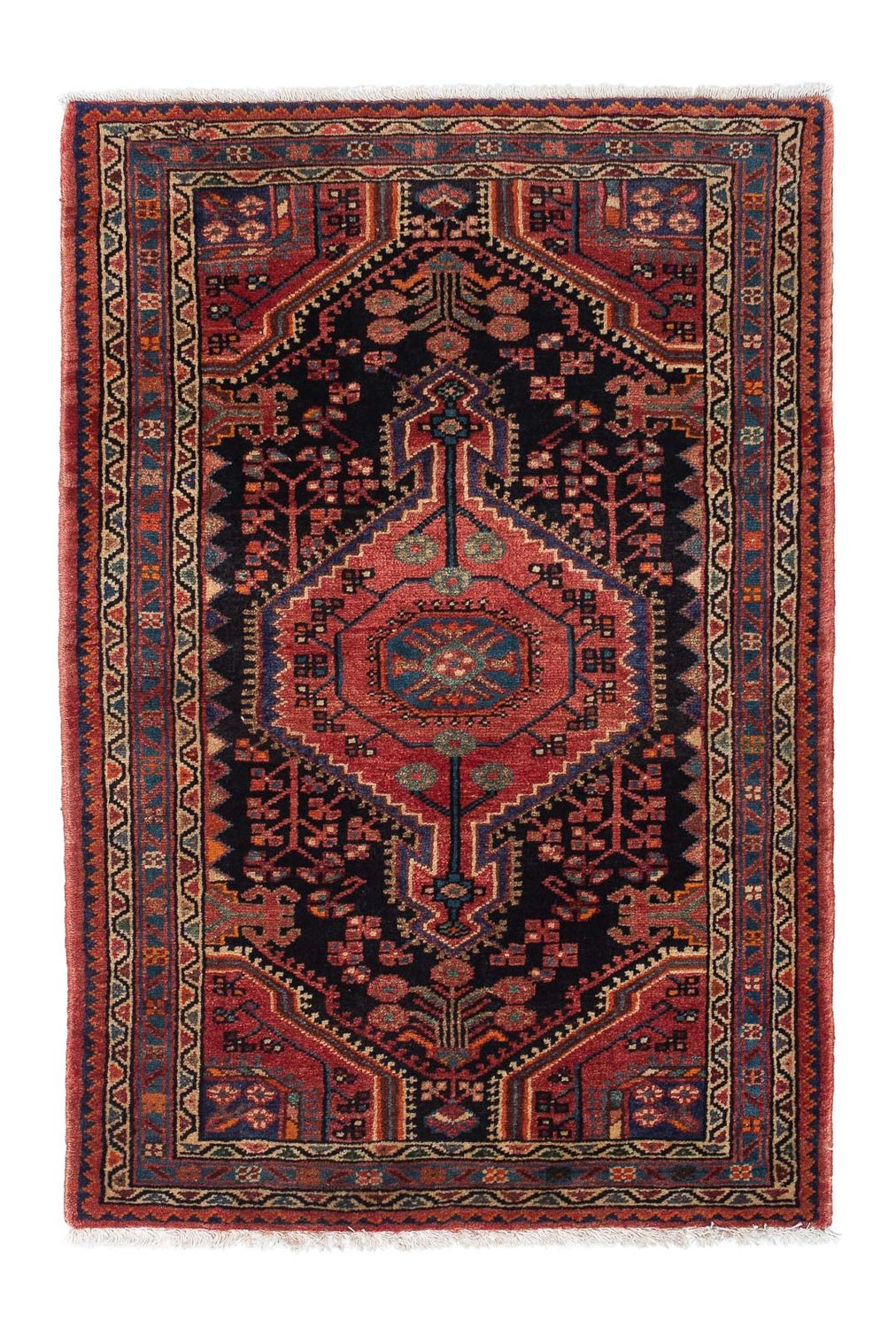 Alfombra persa - Nómada - 130 x 88 cm - azul oscuro