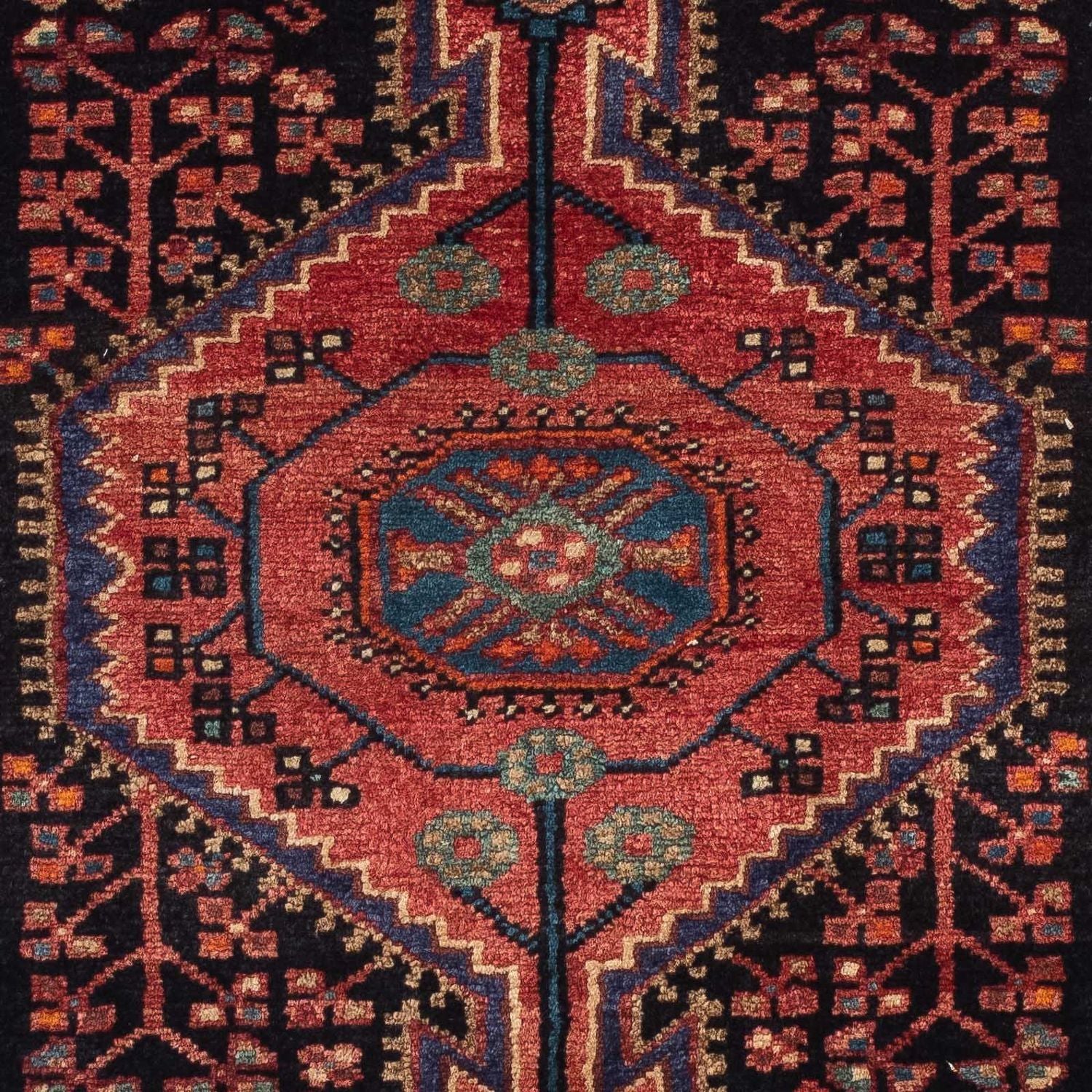 Alfombra persa - Nómada - 130 x 88 cm - azul oscuro