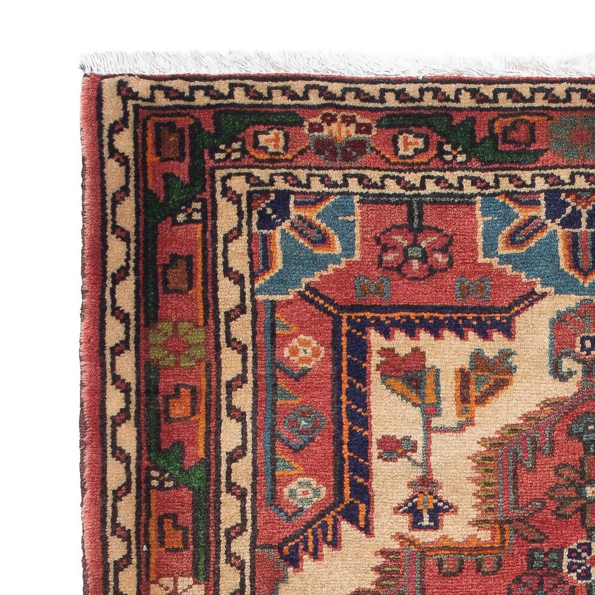 Alfombra persa - Nómada - 130 x 92 cm - rojo claro